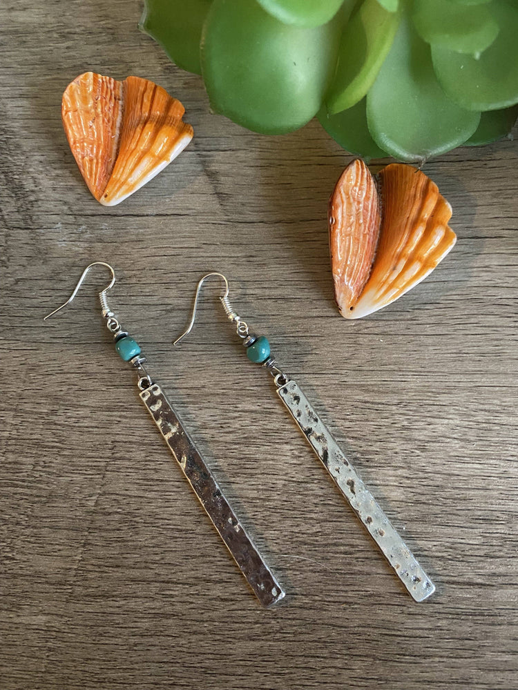 Sterling Turquoise Bar Earring