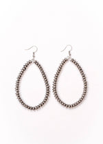 Metallic Silver Disk Teardrop Earring