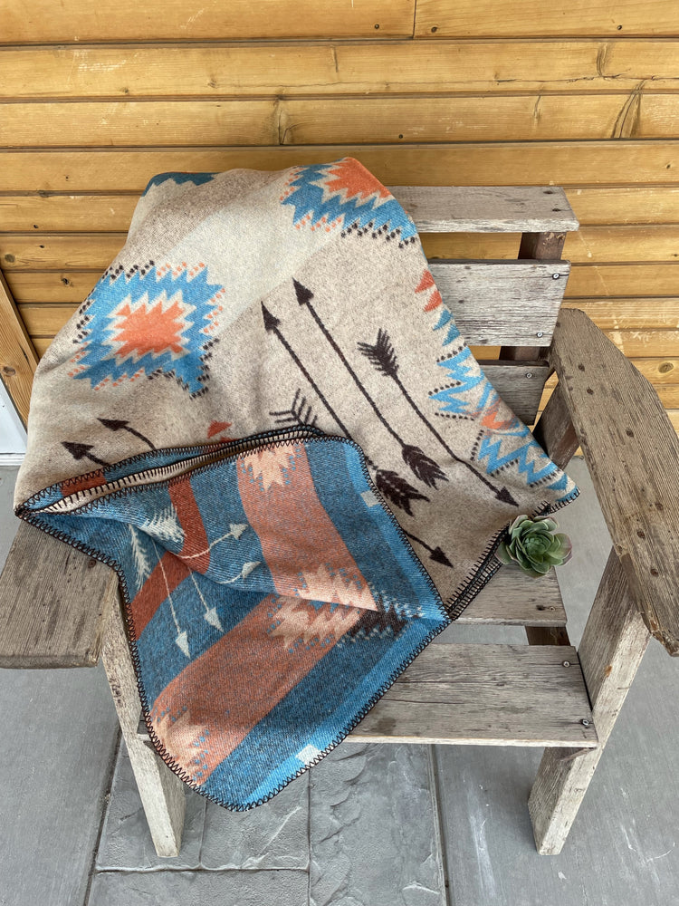 The Pasadena Blanket - Teal & Rust