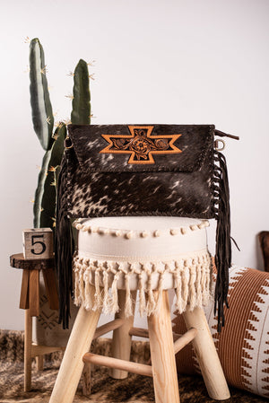 The Colter Fringe Purse - Brown