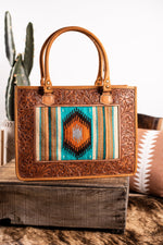 The Calamity Tote - Turquoise & Rust