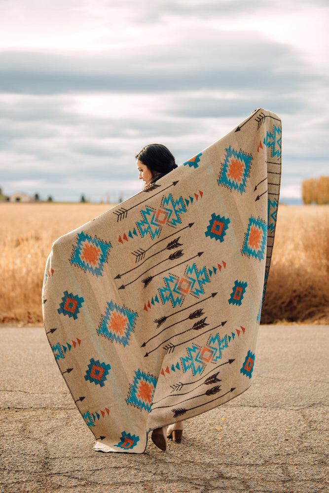 The Pasadena Blanket - Teal & Rust