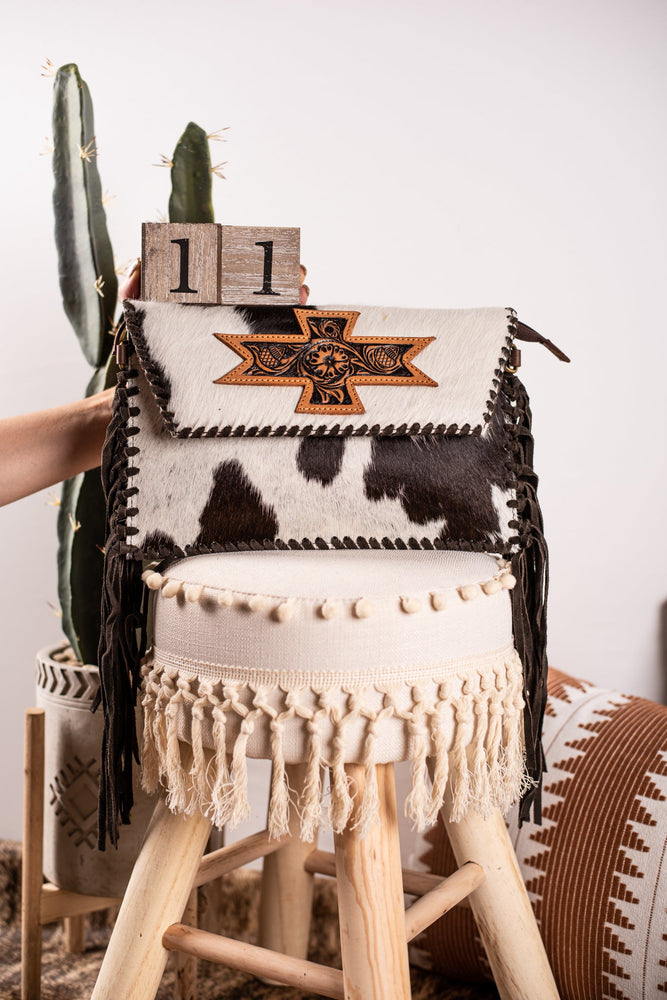 The Colter Fringe Purse - Brown