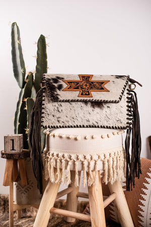 The Colter Fringe Purse - Brown