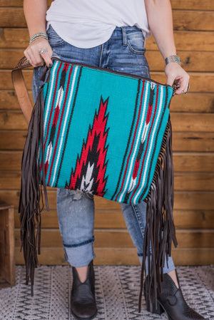 The Maddox Saddle Blanket Purse - Turquoise