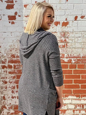 Stripe Hoodie Cardi