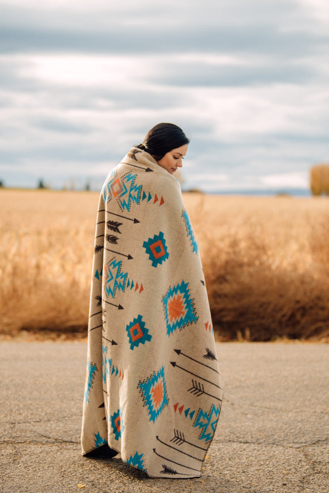 The Pasadena Blanket - Teal & Rust