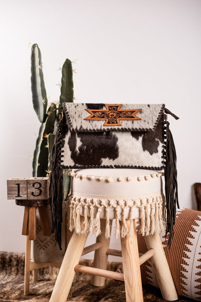 The Colter Fringe Purse - Brown