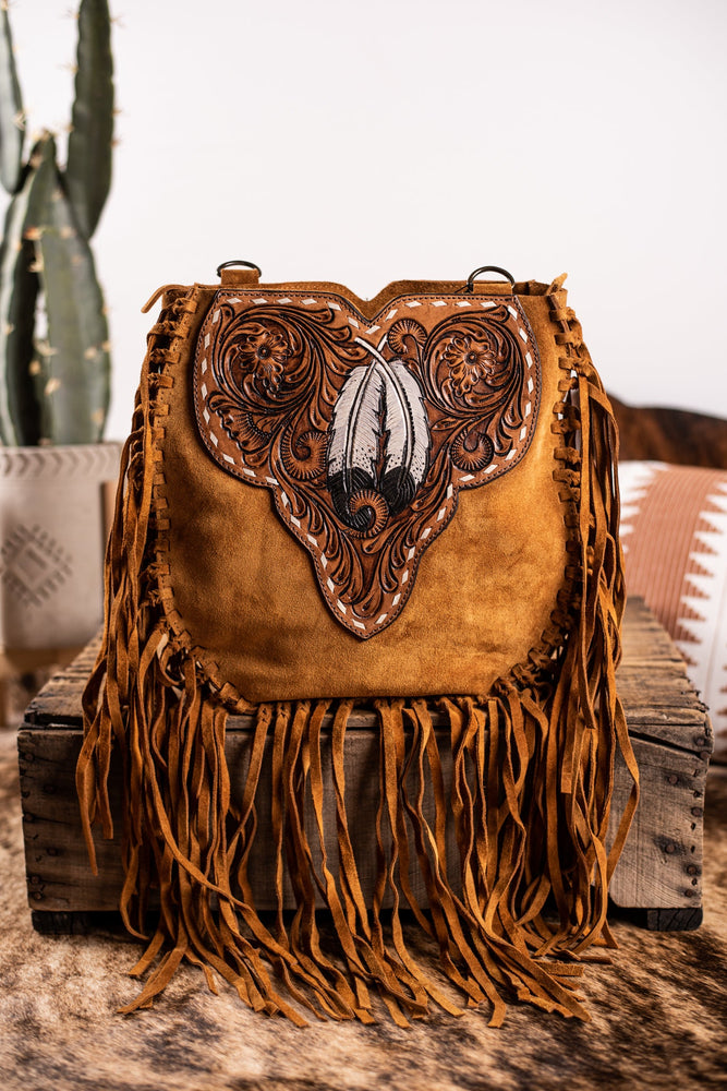 The Wild Feather Fringe Purse - Tan