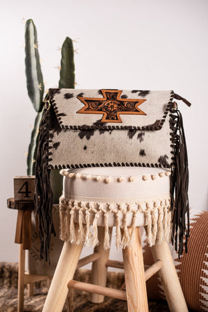 The Colter Fringe Purse - Brown