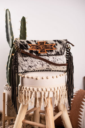The Colter Fringe Purse - Brown