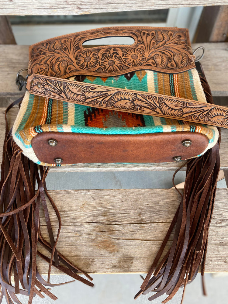 The Saloon Saddle Blanket Purse with Fringe