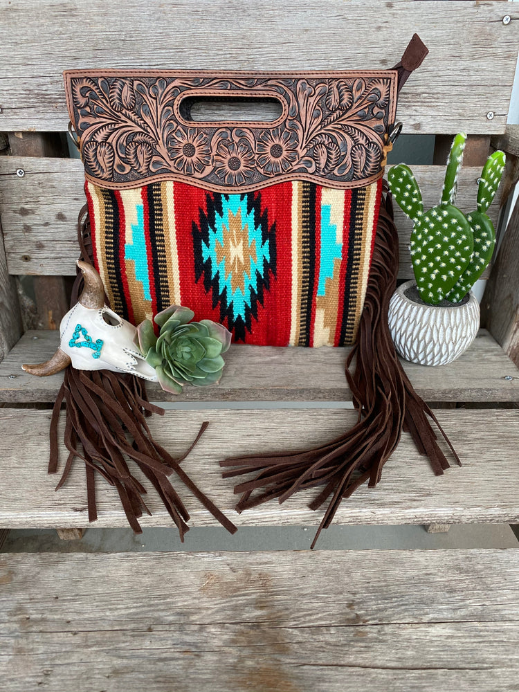 The Big Chief Saddle Blanket Purse with Fringe