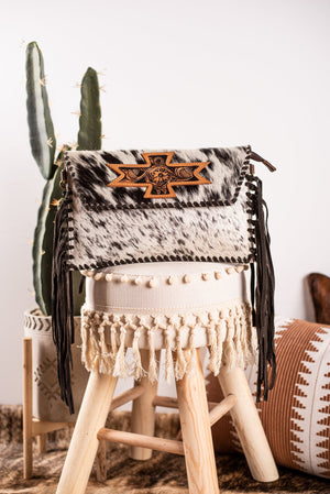 The Colter Fringe Purse - Brown