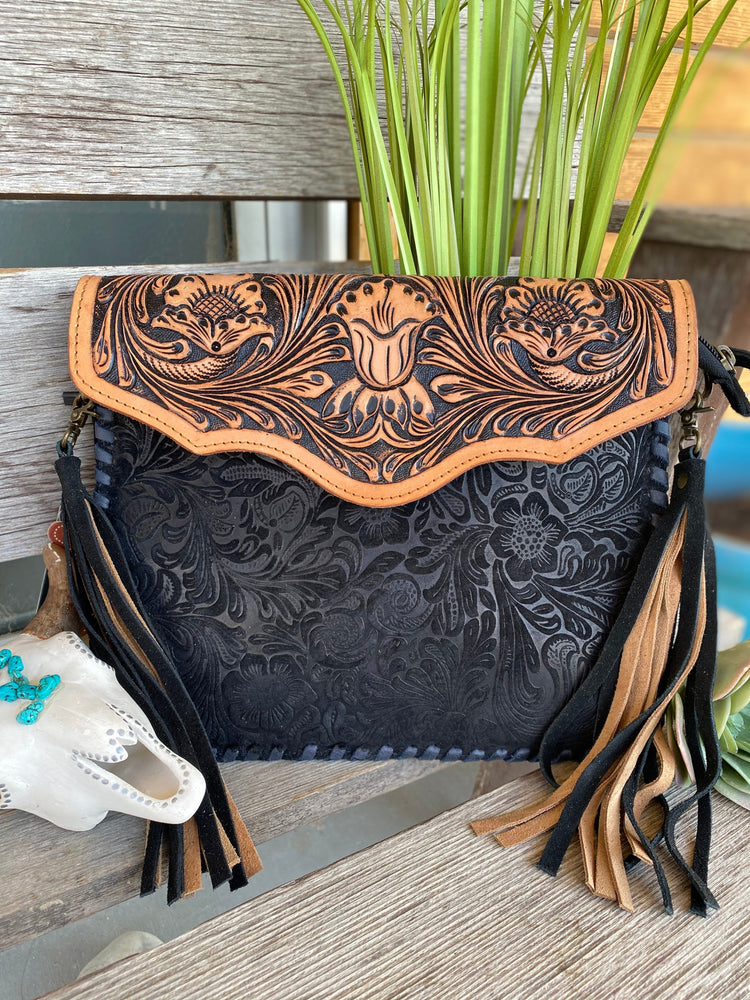 The Huston Tooled Leather Purse