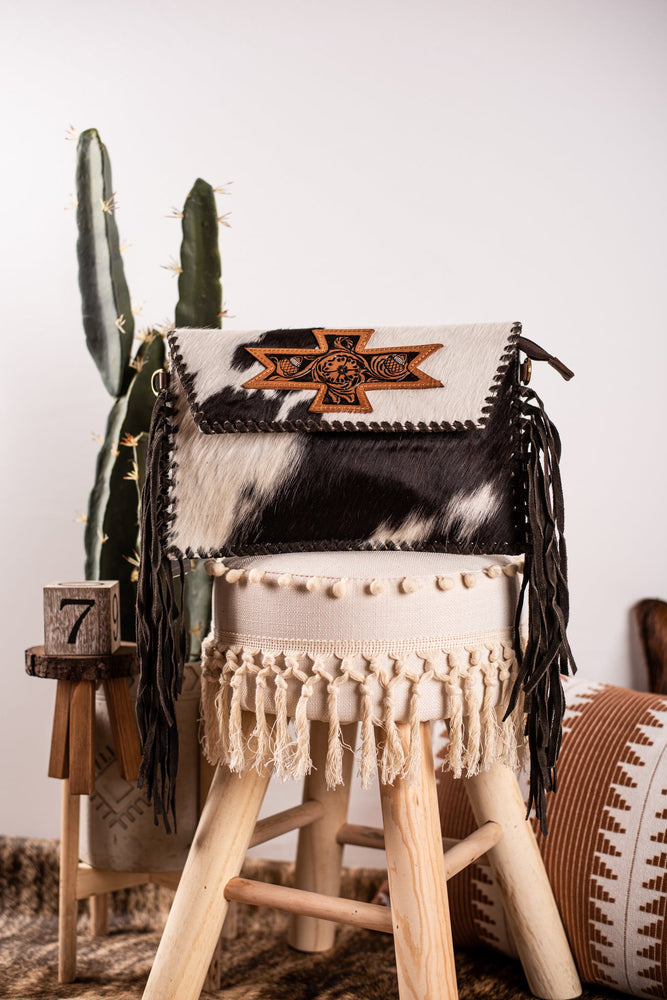 The Colter Fringe Purse - Brown