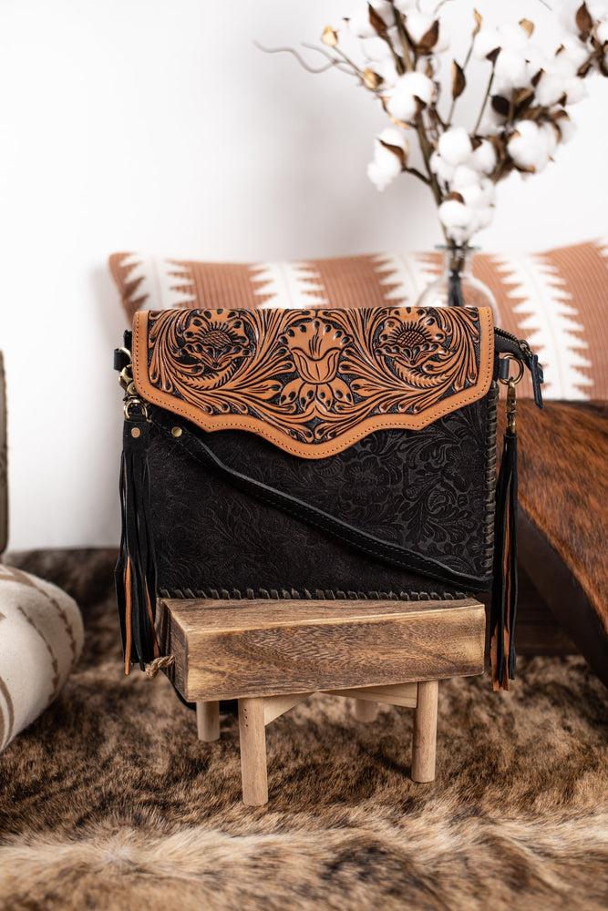 The Huston Tooled Leather Purse