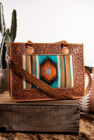 The Calamity Tote - Turquoise & Rust