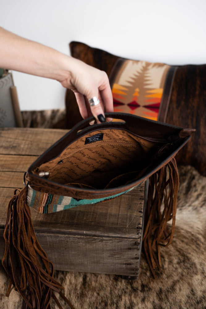 The Saloon Saddle Blanket Purse with Fringe